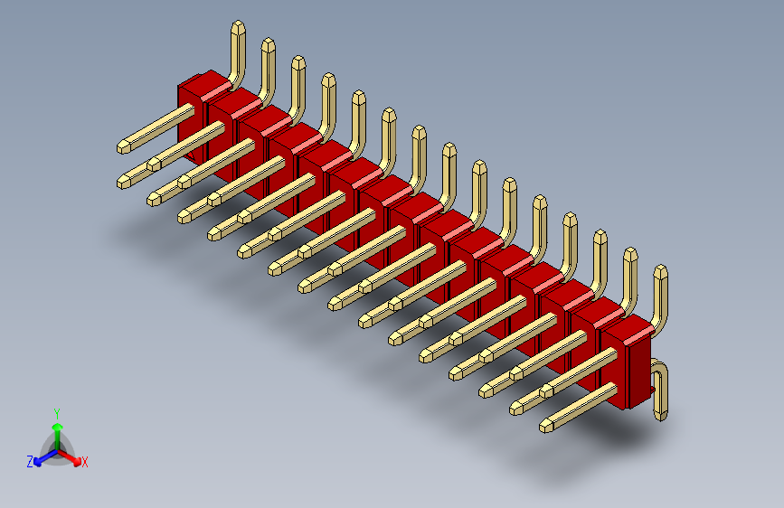 彩色公排针 100mil 2.54mm 系列-DS1022_red_30p_100mil_TypeSMT_rev1.0