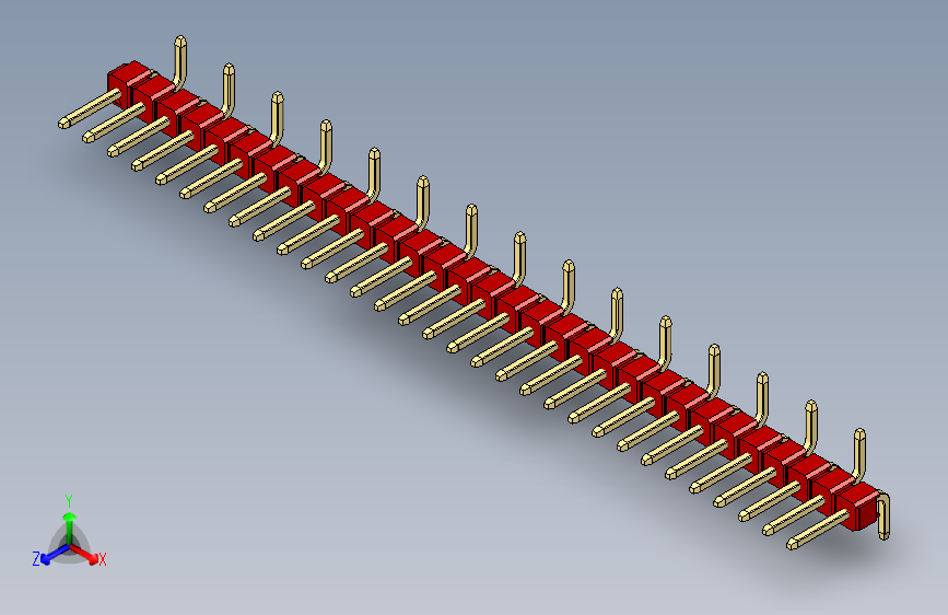 彩色公排针 100mil 2.54mm 系列-DS1022_red_31p_100mil_Type_SMT_R2_rev1.0
