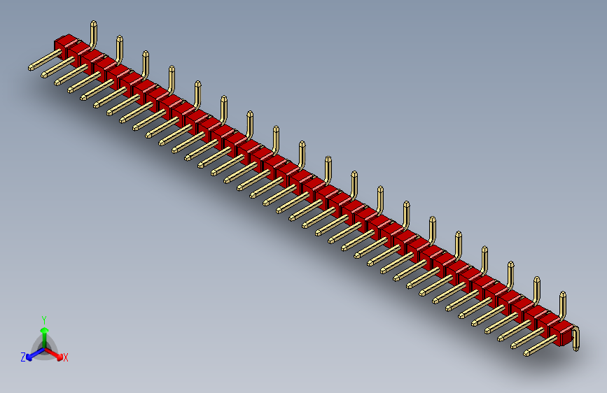 彩色公排针 100mil 2.54mm 系列-DS1022_red_39p_100mil_Type_SMT_R2_rev1.0