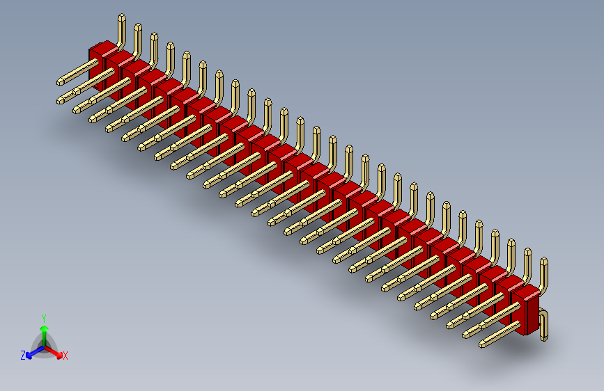 彩色公排针 100mil 2.54mm 系列-DS1022_red_54p_100mil_TypeSMT_rev1.0