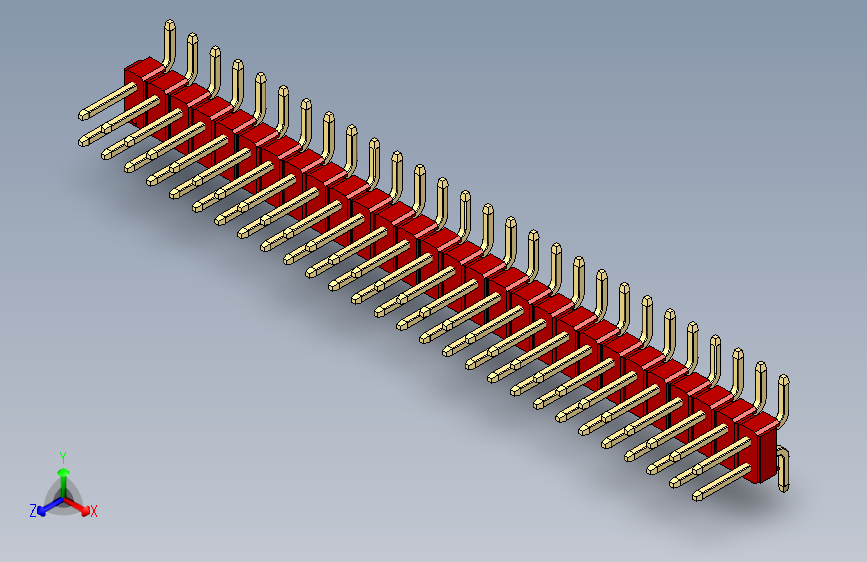 彩色公排针 100mil 2.54mm 系列-DS1022_red_56p_100mil_TypeSMT_rev1.0