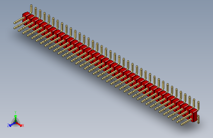 彩色公排针 100mil 2.54mm 系列-DS1022_red_78p_100mil_TypeSMT_rev1.0