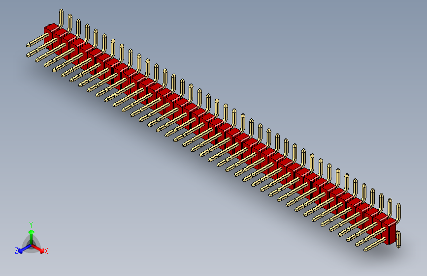 彩色公排针 100mil 2.54mm 系列-DS1022_red_80p_100mil_TypeSMT_rev1.0