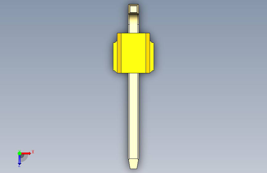 彩色公排针 100mil 2.54mm 系列-DS1022_yellow_02p_100mil_TypeSMT_rev1.0 俯视图