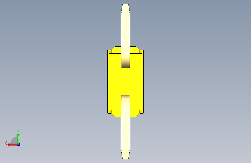 彩色公排针 100mil 2.54mm 系列-DS1022_yellow_02p_100mil_TypeSMT_rev1.0 背面视图