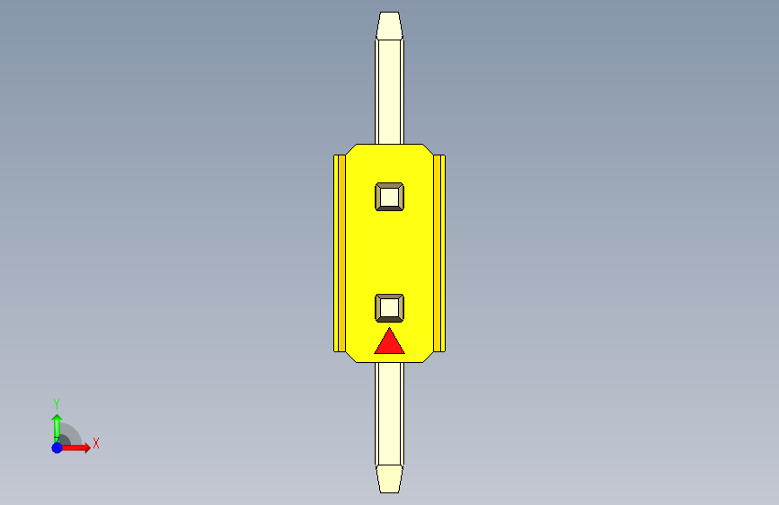 彩色公排针 100mil 2.54mm 系列-DS1022_yellow_02p_100mil_TypeSMT_rev1.0 正面视图