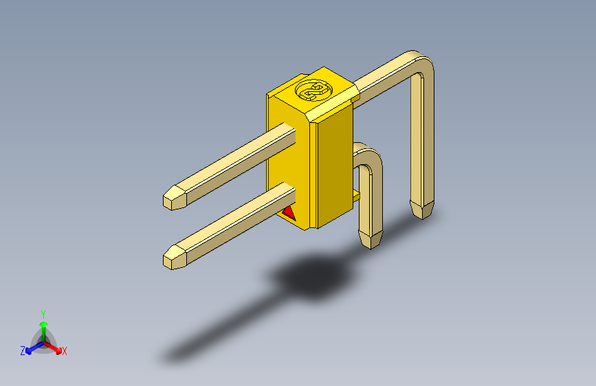 彩色公排针 100mil 2.54mm 系列-DS1022_yellow_2x01p_100mil_TypeD_rev1.0