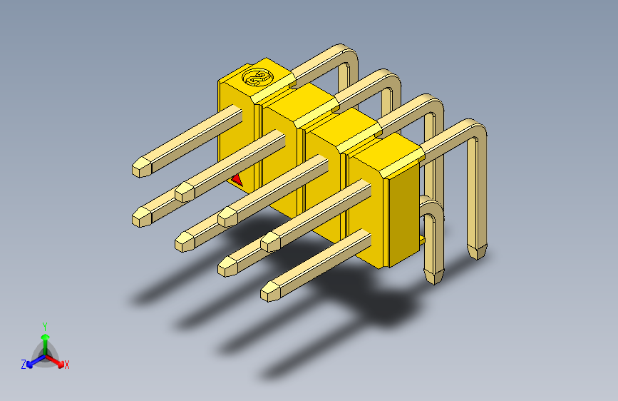 彩色公排针 100mil 2.54mm 系列-DS1022_yellow_2x04p_100mil_TypeD_rev1.0