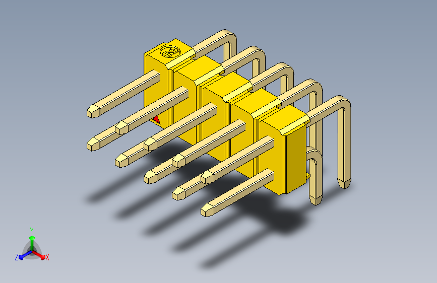 彩色公排针 100mil 2.54mm 系列-DS1022_yellow_2x05p_100mil_TypeD_rev1.0