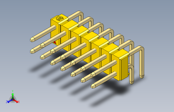 彩色公排针 100mil 2.54mm 系列-DS1022_yellow_2x07p_100mil_TypeD_rev1.0