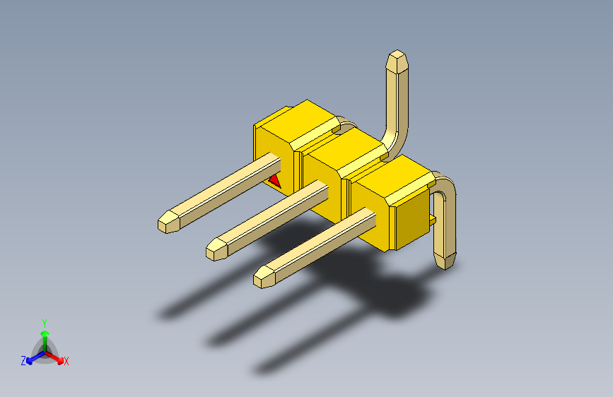 彩色公排针 100mil 2.54mm 系列-DS1022_yellow_03p_100mil_Type_SMT_R2_rev1.0