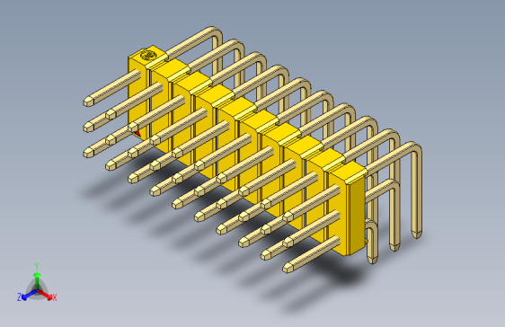 彩色公排针 100mil 2.54mm 系列-DS1022_yellow_3x10p_100mil_TypeD_rev1.0