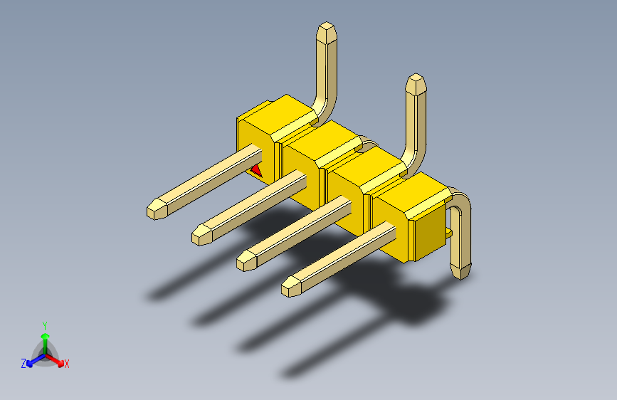 彩色公排针 100mil 2.54mm 系列-DS1022_yellow_04p_100mil_Type_SMT_R1_rev1.0