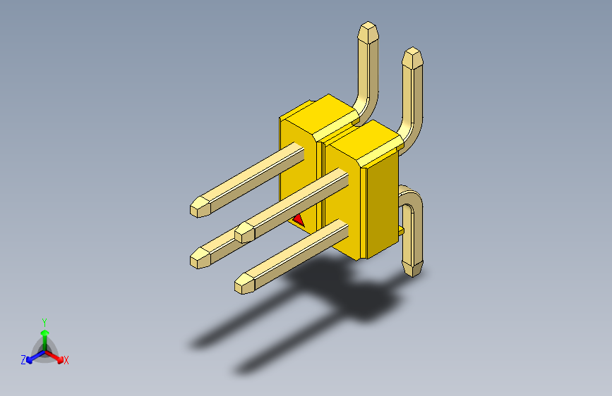 彩色公排针 100mil 2.54mm 系列-DS1022_yellow_04p_100mil_TypeSMT_rev1.0