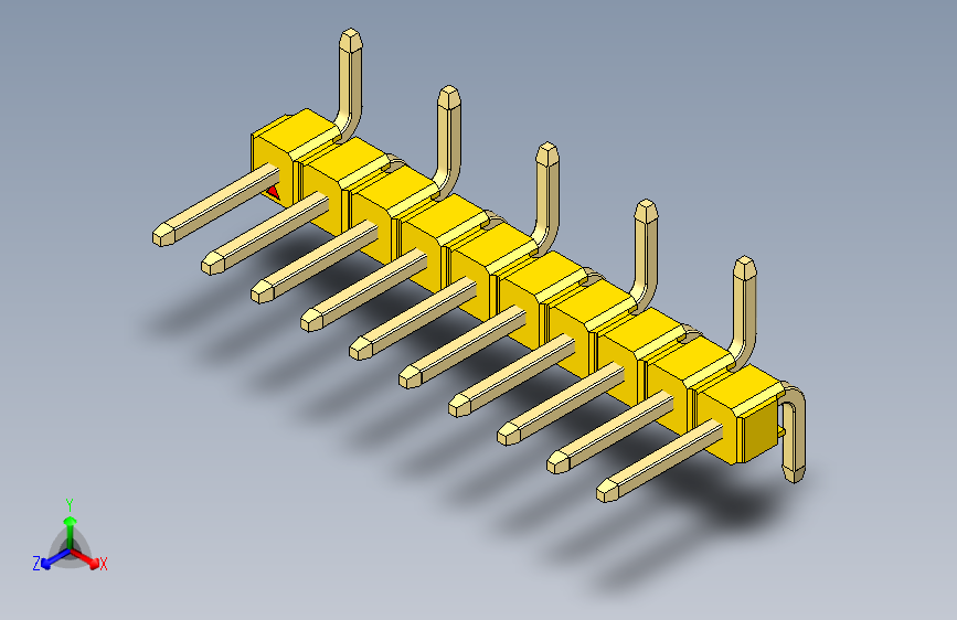 彩色公排针 100mil 2.54mm 系列-DS1022_yellow_10p_100mil_Type_SMT_R1_rev1.0