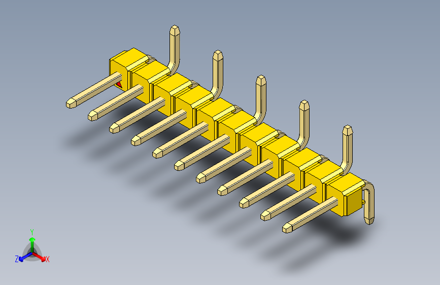 彩色公排针 100mil 2.54mm 系列-DS1022_yellow_11p_100mil_Type_SMT_R2_rev1.0