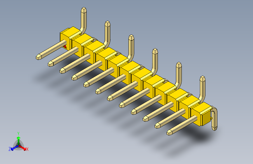 彩色公排针 100mil 2.54mm 系列-DS1022_yellow_12p_100mil_Type_SMT_R1_rev1.0