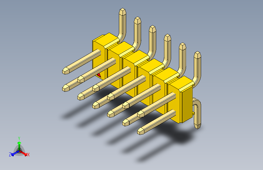 彩色公排针 100mil 2.54mm 系列-DS1022_yellow_12p_100mil_TypeSMT_rev1.0