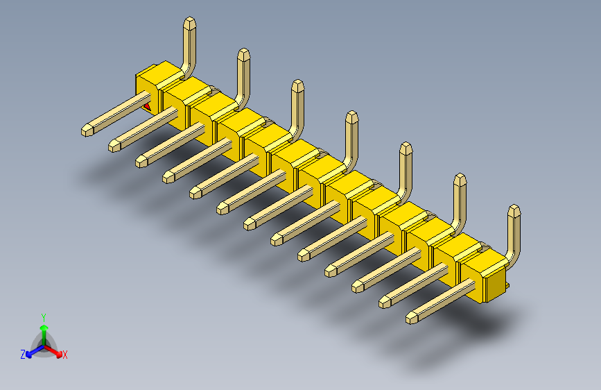 彩色公排针 100mil 2.54mm 系列-DS1022_yellow_13p_100mil_Type_SMT_R1_rev1.0