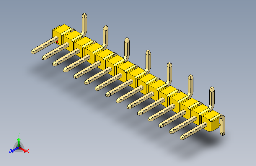 彩色公排针 100mil 2.54mm 系列-DS1022_yellow_15p_100mil_Type_SMT_R2_rev1.0