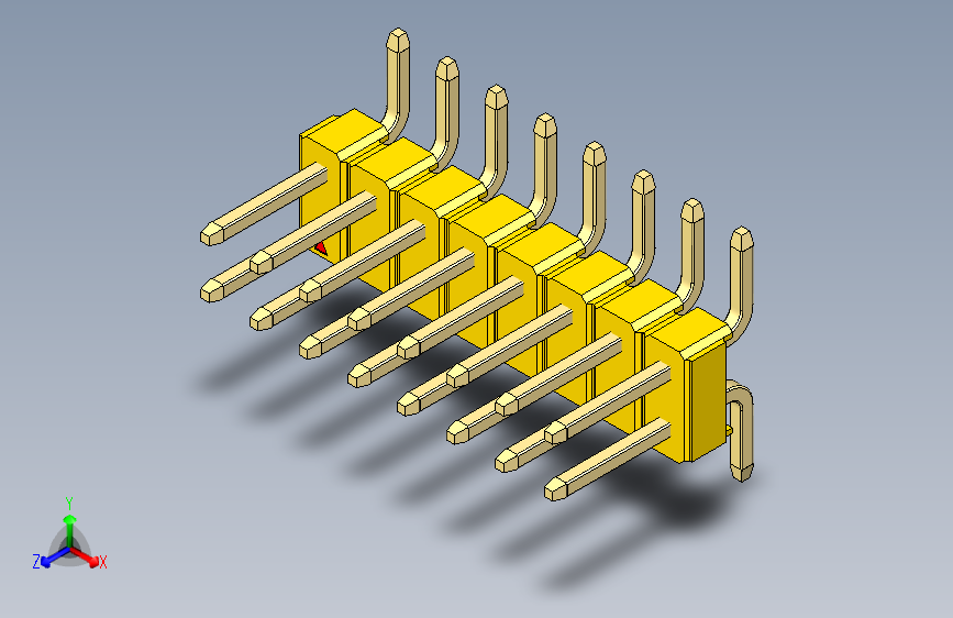 彩色公排针 100mil 2.54mm 系列-DS1022_yellow_16p_100mil_TypeSMT_rev1.0