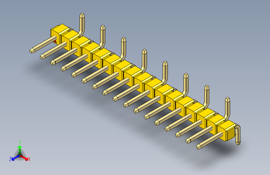 彩色公排针 100mil 2.54mm 系列-DS1022_yellow_17p_100mil_Type_SMT_R2_rev1.0