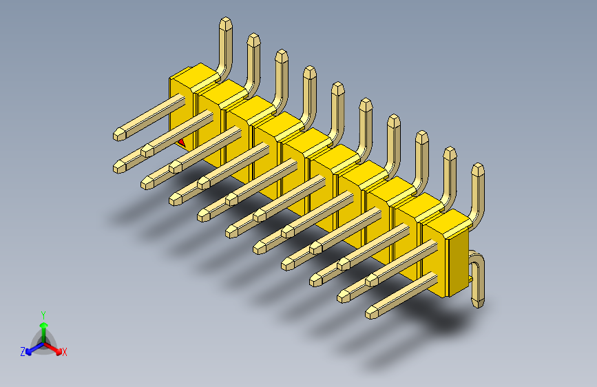 彩色公排针 100mil 2.54mm 系列-DS1022_yellow_20p_100mil_TypeSMT_rev1.0