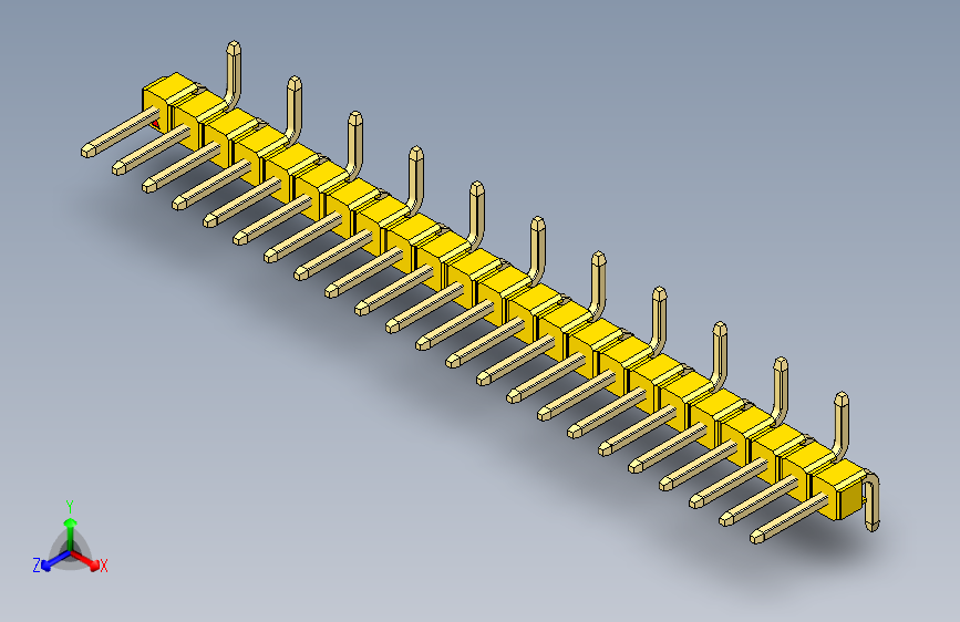 彩色公排针 100mil 2.54mm 系列-DS1022_yellow_23p_100mil_Type_SMT_R2_rev1.0
