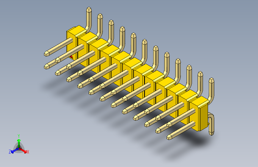 彩色公排针 100mil 2.54mm 系列-DS1022_yellow_24p_100mil_TypeSMT_rev1.0
