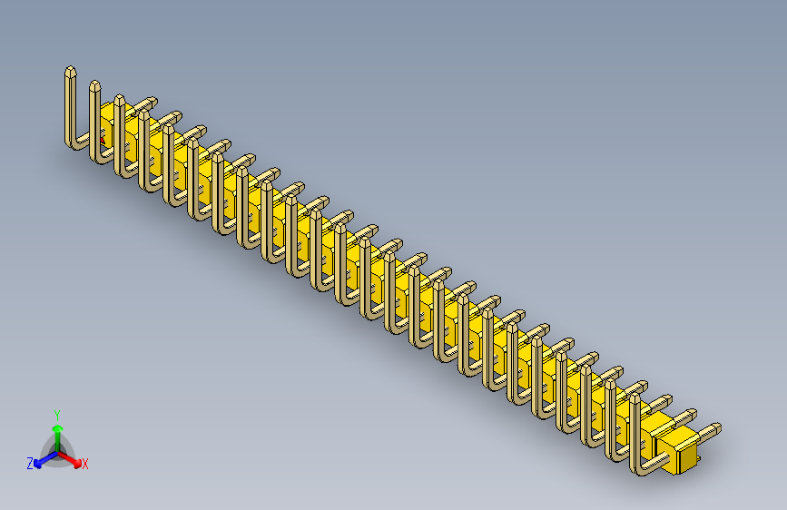 彩色公排针 100mil 2.54mm 系列-DS1022_yellow_24p_100mil_TypeU_rev1.0