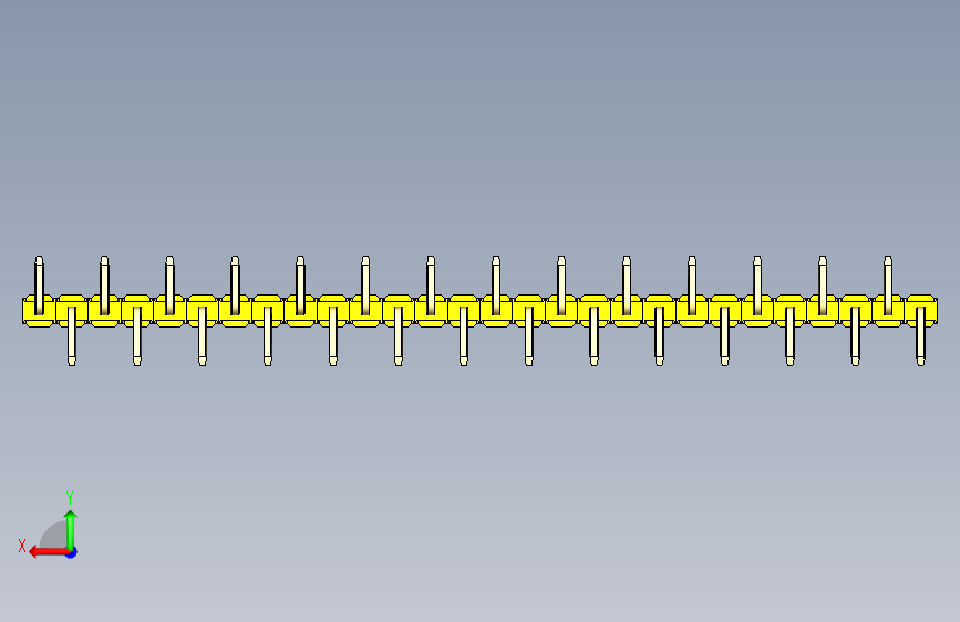 彩色公排针 100mil 2.54mm 系列-DS1022_yellow_28p_100mil_Type_SMT_R2_rev1.0 背面视图