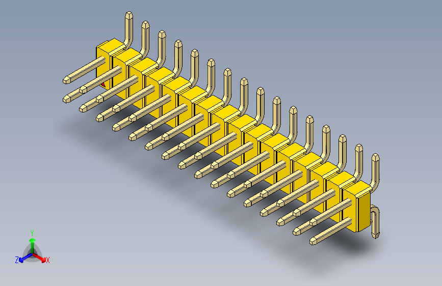 彩色公排针 100mil 2.54mm 系列-DS1022_yellow_32p_100mil_TypeSMT_rev1.0