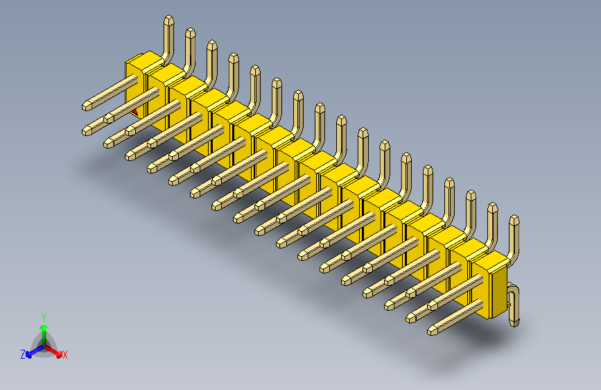 彩色公排针 100mil 2.54mm 系列-DS1022_yellow_34p_100mil_TypeSMT_rev1.0