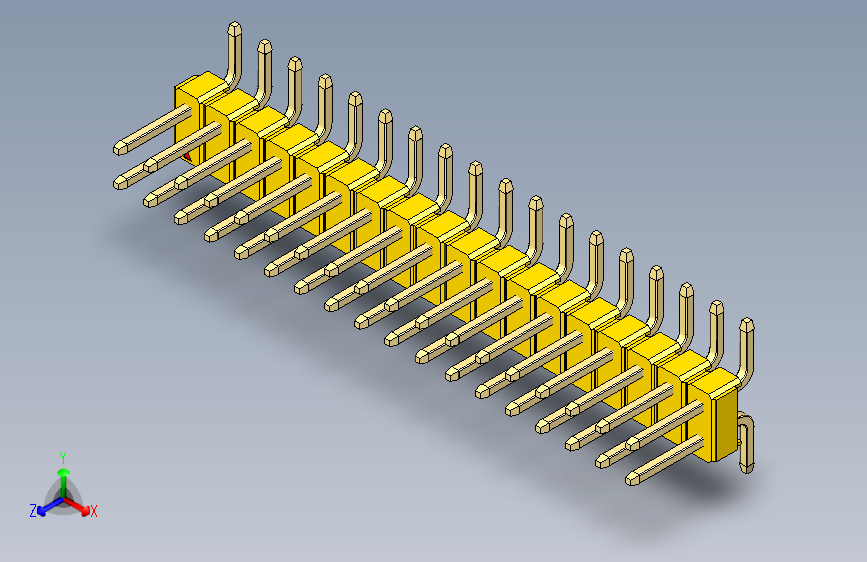 彩色公排针 100mil 2.54mm 系列-DS1022_yellow_36p_100mil_TypeSMT_rev1.0