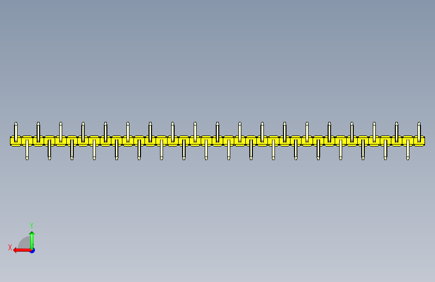 彩色公排针 100mil 2.54mm 系列-DS1022_yellow_37p_100mil_Type_SMT_R1_rev1.0 背面视图