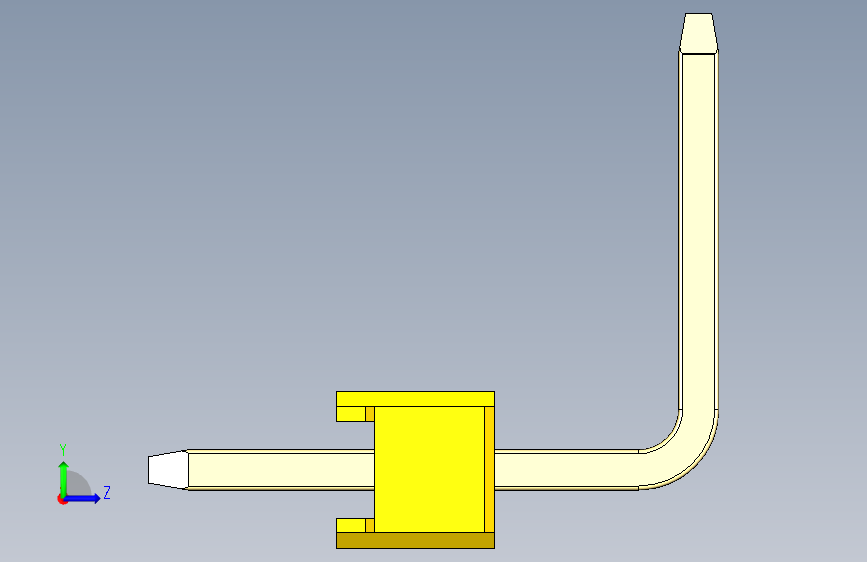 彩色公排针 100mil 2.54mm 系列-DS1022_yellow_37p_100mil_TypeU_rev1.0 左侧视图