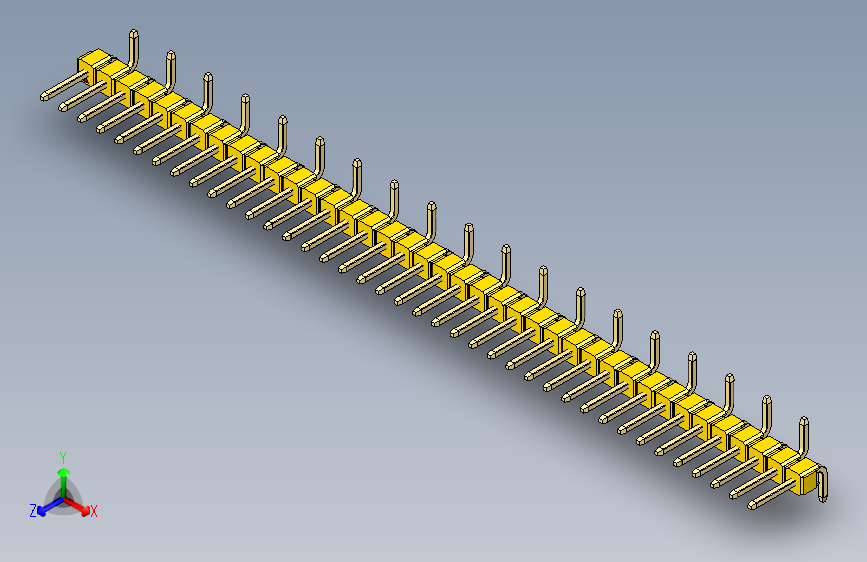 彩色公排针 100mil 2.54mm 系列-DS1022_yellow_39p_100mil_Type_SMT_R2_rev1.0