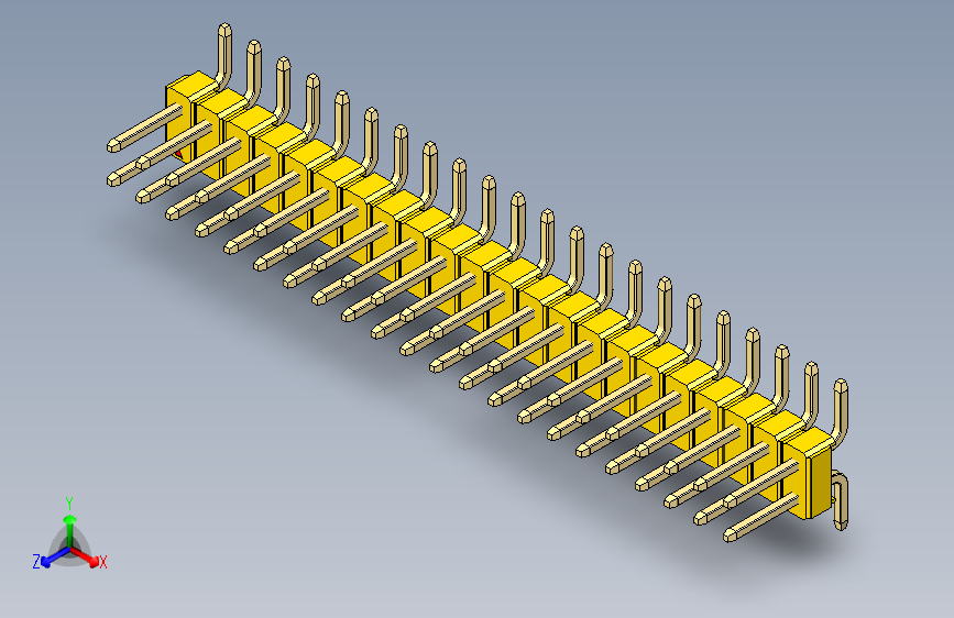 彩色公排针 100mil 2.54mm 系列-DS1022_yellow_44p_100mil_TypeSMT_rev1.0