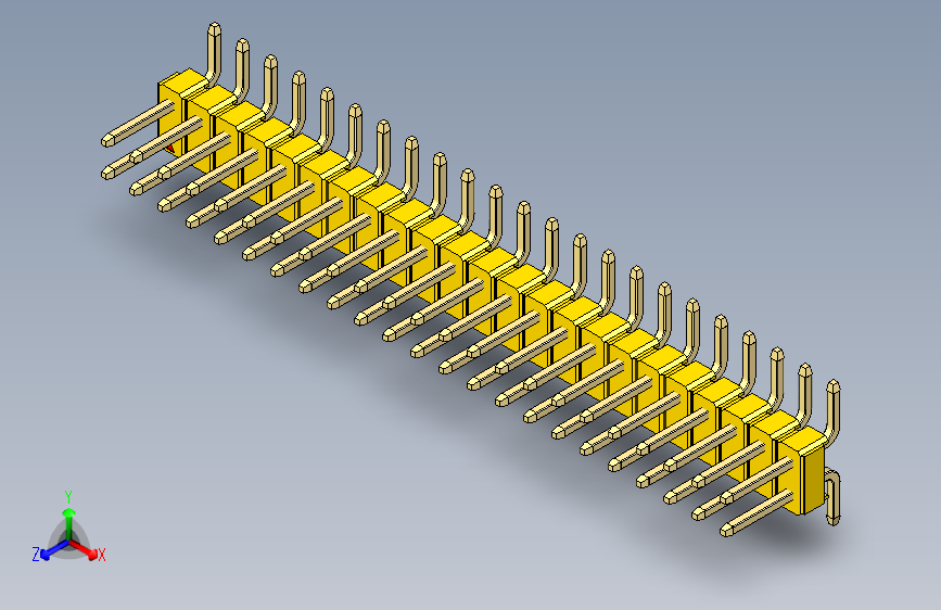 彩色公排针 100mil 2.54mm 系列-DS1022_yellow_46p_100mil_TypeSMT_rev1.0