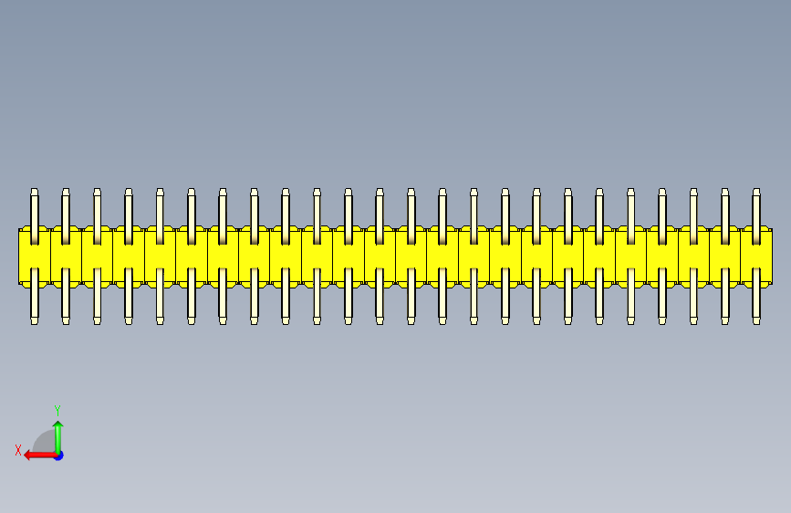 彩色公排针 100mil 2.54mm 系列-DS1022_yellow_48p_100mil_TypeSMT_rev1.0 背面视图