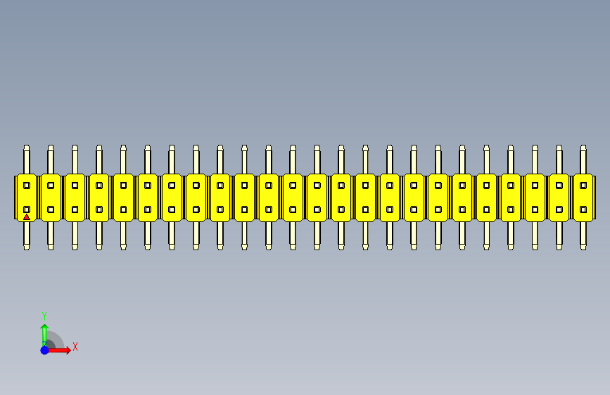 彩色公排针 100mil 2.54mm 系列-DS1022_yellow_48p_100mil_TypeSMT_rev1.0 正面视图