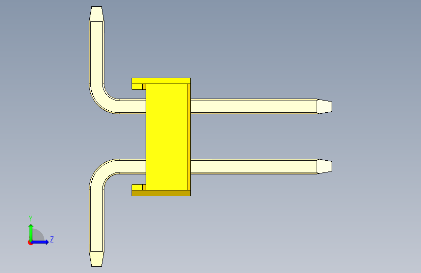 彩色公排针 100mil 2.54mm 系列-DS1022_yellow_48p_100mil_TypeSMT_rev1.0 左侧视图