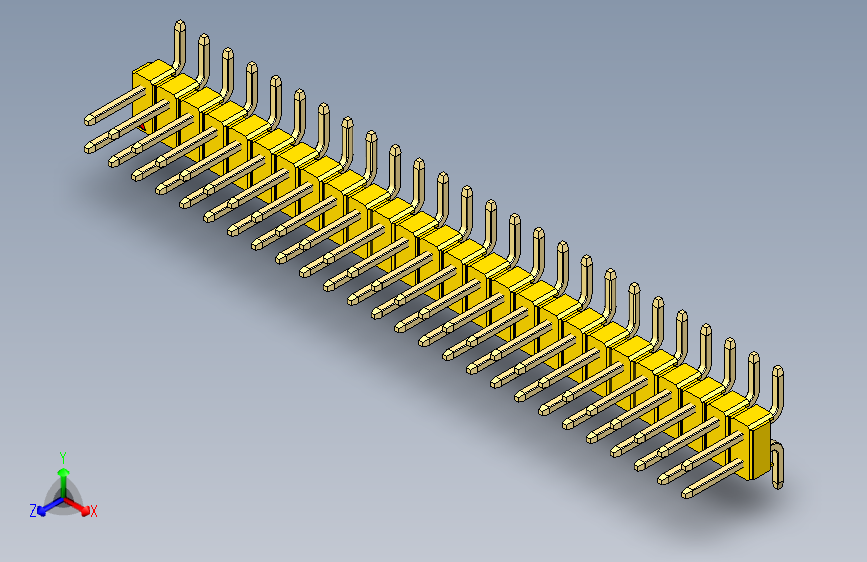 彩色公排针 100mil 2.54mm 系列-DS1022_yellow_52p_100mil_TypeSMT_rev1.0
