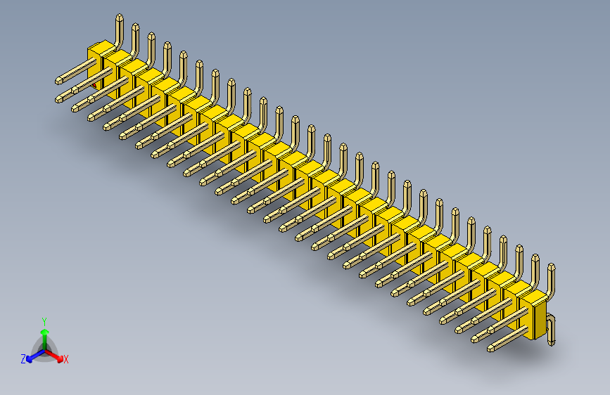 彩色公排针 100mil 2.54mm 系列-DS1022_yellow_56p_100mil_TypeSMT_rev1.0
