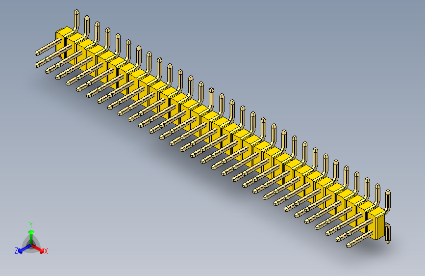 彩色公排针 100mil 2.54mm 系列-DS1022_yellow_62p_100mil_TypeSMT_rev1.0