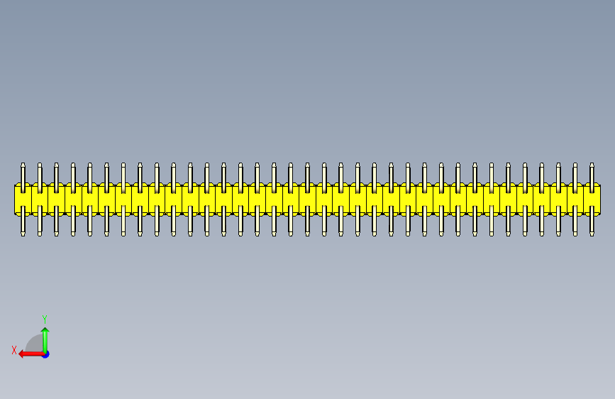 彩色公排针 100mil 2.54mm 系列-DS1022_yellow_70p_100mil_TypeSMT_rev1.0 背面视图
