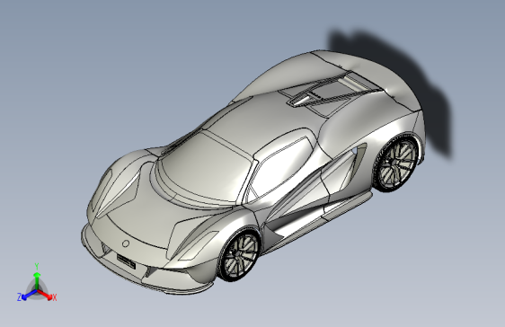 跑车模型3D图纸 STEP格式