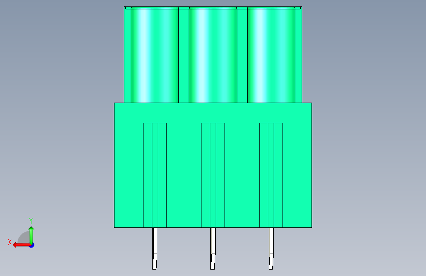 DEGSON 2EDG 系列 5.0mm 可插拔接线端子组-2EDGB-5.0-03P-14-00AH 背面视图