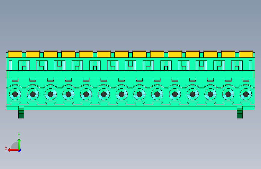 DEGSON 2EDG 系列 5.0mm 可插拔接线端子组-2EDGKDB-5.0-14P-14-00AH 背面视图