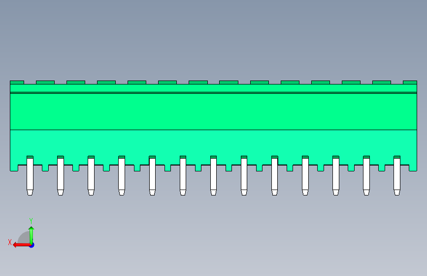 DEGSON 2EDG 系列 5.0mm 可插拔接线端子组-2EDGLC-5.0-13P-14-00AH 背面视图